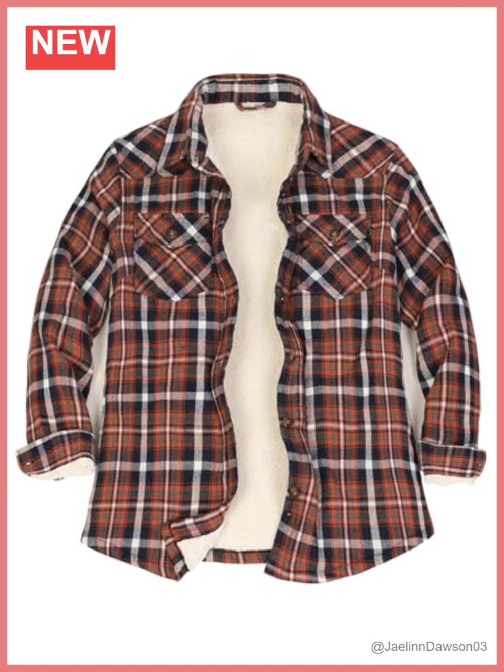 Sherpa Lined Flannel Shirt Jacket Button Up Plaid Fleece Winter Coat
